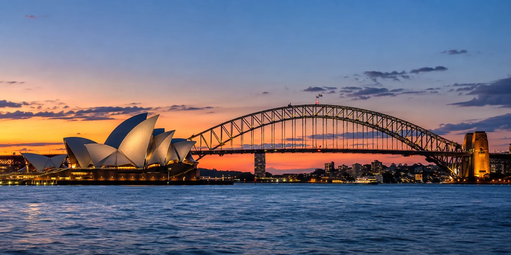 Sydney Harbour at dusk
